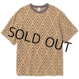 画像: CALEE/22 Gauge double jacquard wide shilhouette S/S cutsew（Mustard） 【40%OFF】［ダブルジャガードT-23春夏］