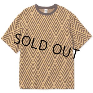 画像: CALEE/22 Gauge double jacquard wide shilhouette S/S cutsew（Mustard） 【40%OFF】［ダブルジャガードT-23春夏］