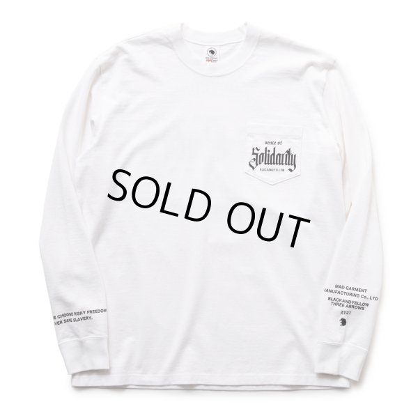 画像1: RATS/SOLIDARITY POCKET LS TEE（WHITE）［プリント長袖T-23春夏］ (1)