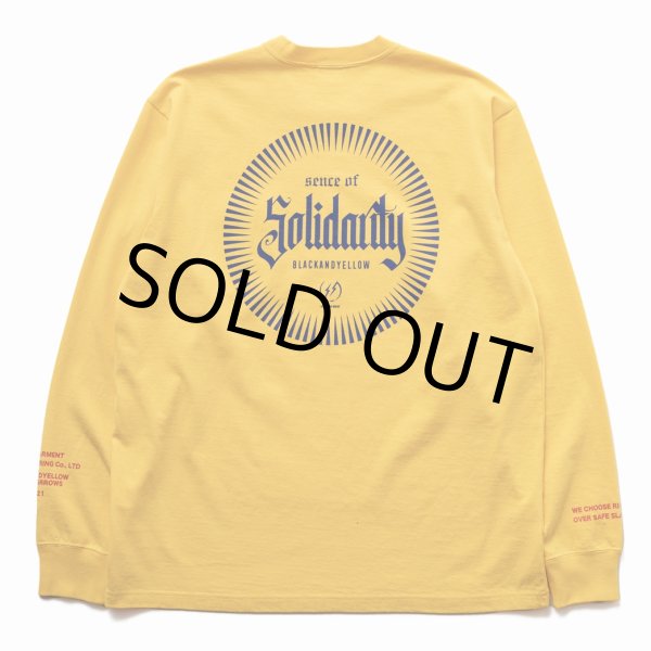 画像2: RATS/SOLIDARITY POCKET LS TEE（YELLOW）［プリント長袖T-23春夏］ (2)