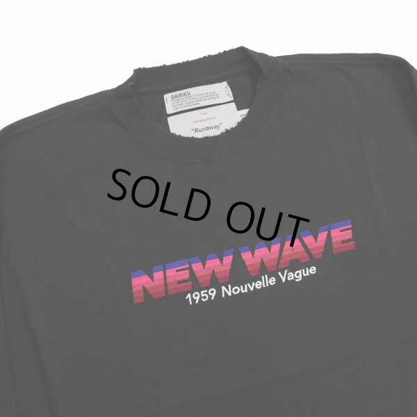 画像3: DAIRIKU/"NEW WAVE" Tee（Black）［刺繍長袖T-23春夏］ (3)