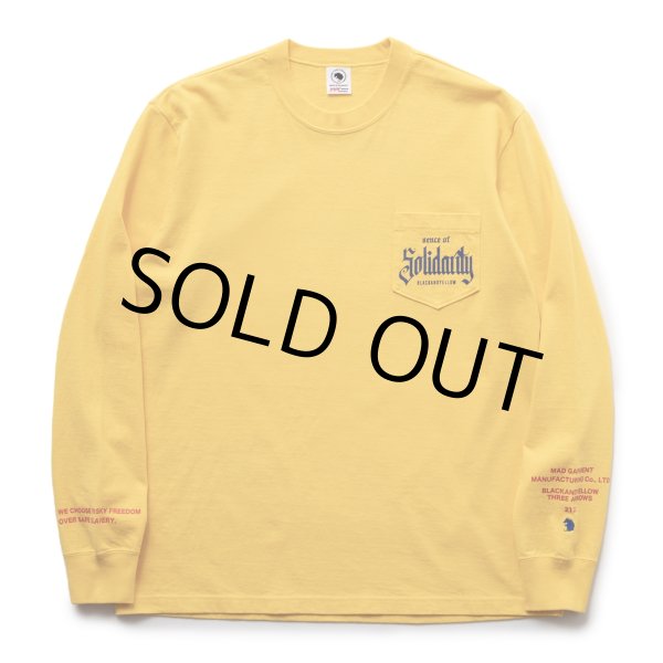 画像1: RATS/SOLIDARITY POCKET LS TEE（YELLOW）［プリント長袖T-23春夏］ (1)