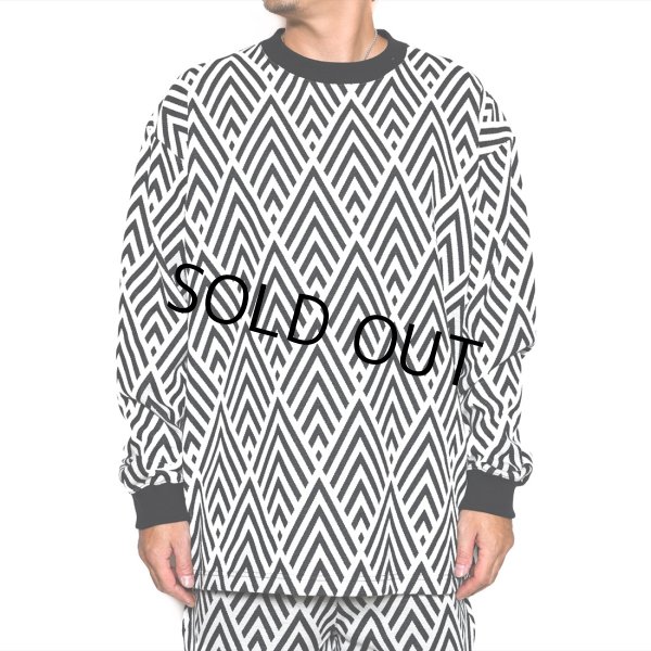 画像5: CALEE/22 Gauge double jacquard wide shilhouette L/S cutsew（White） 【60%OFF】［ダブルジャガード長袖T-23春夏］ (5)