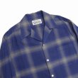 画像2: WACKO MARIA/OMBRE CHECK OPEN COLLAR SHIRT L/S（NAVY）［オンブレチェックオープンカラーシャツ-23春夏］ (2)