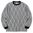 画像1: CALEE/22 Gauge double jacquard wide shilhouette L/S cutsew（White） 【60%OFF】［ダブルジャガード長袖T-23春夏］ (1)