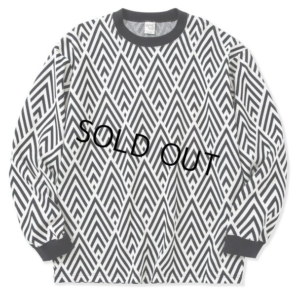 画像1: CALEE/22 Gauge double jacquard wide shilhouette L/S cutsew（White） 【60%OFF】［ダブルジャガード長袖T-23春夏］ (1)