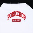 画像4: PORKCHOP/COLLEGE RAGLAN L/S TEE（WHITE/BLACK）［ラグラン長袖T-23春夏］ (4)