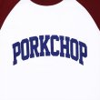 画像3: PORKCHOP/COLLEGE RAGLAN L/S TEE（WHITE/BURGUNDY）［ラグラン長袖T-23春夏］ (3)