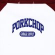 画像4: PORKCHOP/COLLEGE RAGLAN L/S TEE（WHITE/BURGUNDY）［ラグラン長袖T-23春夏］ (4)