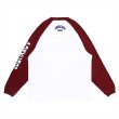 画像2: PORKCHOP/COLLEGE RAGLAN L/S TEE（WHITE/BURGUNDY）［ラグラン長袖T-23春夏］ (2)