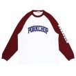 画像1: PORKCHOP/COLLEGE RAGLAN L/S TEE（WHITE/BURGUNDY）［ラグラン長袖T-23春夏］ (1)