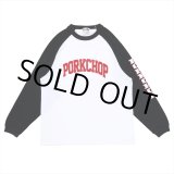 画像: PORKCHOP/COLLEGE RAGLAN L/S TEE（WHITE/BLACK）［ラグラン長袖T-23春夏］