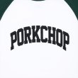 画像3: PORKCHOP/COLLEGE RAGLAN L/S TEE（WHITE/GREEN）［ラグラン長袖T-23春夏］ (3)