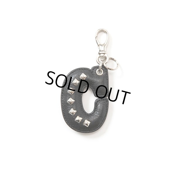 画像1: CALEE/Studs leather logo & hotel key ring -Type A-（Black/A）［スタッズレザーキーリング-23春夏］ (1)