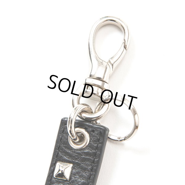 画像2: CALEE/Studs leather logo & hotel key ring -Type B-（Black/B）［スタッズレザーキーリング-23春夏］ (2)