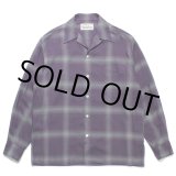 画像: WACKO MARIA/OMBRE CHECK OPEN COLLAR SHIRT L/S（PURPLE）［オンブレチェックオープンカラーシャツ-23春夏］