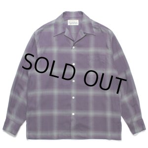 画像: WACKO MARIA/OMBRE CHECK OPEN COLLAR SHIRT L/S（PURPLE）［オンブレチェックオープンカラーシャツ-23春夏］