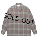画像: WACKO MARIA/OMBRE CHECK OPEN COLLAR SHIRT L/S（BROWN）［オンブレチェックオープンカラーシャツ-23春夏］