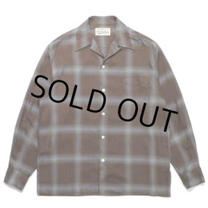画像: WACKO MARIA/OMBRE CHECK OPEN COLLAR SHIRT L/S（BROWN）［オンブレチェックオープンカラーシャツ-23春夏］
