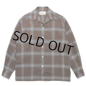 画像: WACKO MARIA/OMBRE CHECK OPEN COLLAR SHIRT L/S（BROWN）［オンブレチェックオープンカラーシャツ-23春夏］