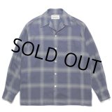 画像: WACKO MARIA/OMBRE CHECK OPEN COLLAR SHIRT L/S（NAVY）［オンブレチェックオープンカラーシャツ-23春夏］