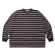 画像1: COOTIE PRODUCTIONS/Supima Border Oversized L/S Tee（Brown）［ボーダーオーバーサイズ長袖T-23春夏］ (1)