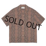 画像: WACKO MARIA/PYTHON OPEN COLLAR SHIRT（BROWN）［パイソンオープンカラーシャツ-23春夏］