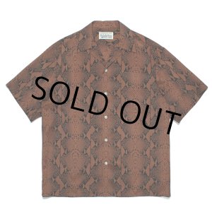 画像: WACKO MARIA/PYTHON OPEN COLLAR SHIRT（BROWN）［パイソンオープンカラーシャツ-23春夏］