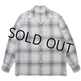 画像: WACKO MARIA/OMBRE CHECK OPEN COLLAR SHIRT L/S（WHITE/BLACK）［オンブレチェックオープンカラーシャツ-23春夏］
