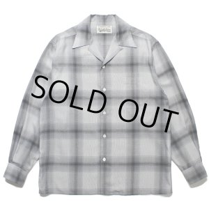 画像: WACKO MARIA/OMBRE CHECK OPEN COLLAR SHIRT L/S（WHITE/BLACK）［オンブレチェックオープンカラーシャツ-23春夏］