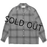 画像: WACKO MARIA/OMBRE CHECK OPEN COLLAR SHIRT L/S（GRAY/BLACK）［オンブレチェックオープンカラーシャツ-23春夏］