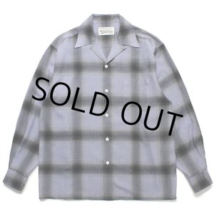 画像: WACKO MARIA/OMBRE CHECK OPEN COLLAR SHIRT L/S（PURPLE/BLACK）［オンブレチェックオープンカラーシャツ-23春夏］