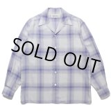 画像: WACKO MARIA/OMBRE CHECK OPEN COLLAR SHIRT L/S（WHITE/PURPLE）［オンブレチェックオープンカラーシャツ-23春夏］