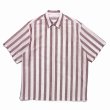 画像1: WACKO MARIA/SOKTAS / STRIPED REGULAR COLLAR SHIRT（BROWN）［ストライプレギュラーカラーシャツ-23春夏］ (1)