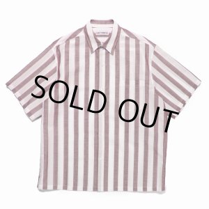 画像: WACKO MARIA/SOKTAS / STRIPED REGULAR COLLAR SHIRT（BROWN）［ストライプレギュラーカラーシャツ-23春夏］