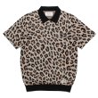 画像1: WACKO MARIA/LEOPARD KNIT JACQUARD POLO SHIRT（BEIGE）［レオパードジャガードポロシャツ-23春夏］ (1)