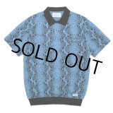 画像: WACKO MARIA/PYTHON KNIT JACQUARD POLO SHIRT（BLUE）［パイソンジャガードポロシャツ-23春夏］