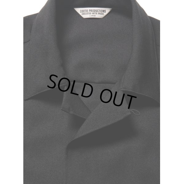 COOTIE PRODUCTIONS/Polyester Twill Fly Front S/S Shirt（Black 