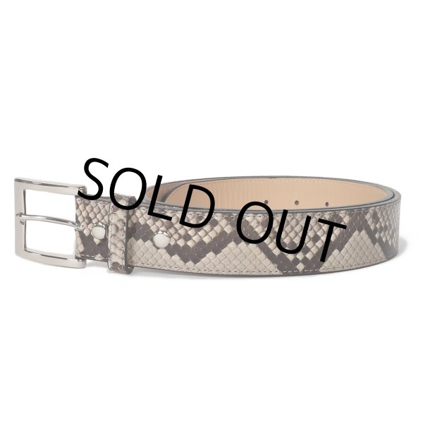 WACKO MARIA/PYTHON LEATHER BELT（WHITE）［パイソンレザーベルト-23 ...