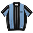 画像1: WACKO MARIA/STRIPED KNIT JACQUARD POLO SHIRT（BLUE）［ストライプジャガードポロシャツ-23春夏］ (1)