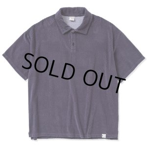画像: CALEE/CALEE Checker pile jacquard wide silhouette polo shirt（Dark Purple） 【40%OFF】［パイルジャガードポロシャツ-23春夏］