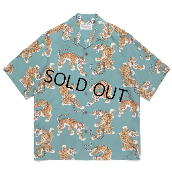 画像1: WACKO MARIA/TIM LEHI / HAWAIIAN SHIRT（GREEN）［ハワイアンシャツ-23春夏］ (1)