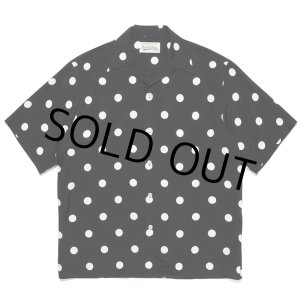 画像: WACKO MARIA/DOTS OPEN COLLAR SHIRT（BLACK）［ドットオープンカラーシャツ-23春夏］