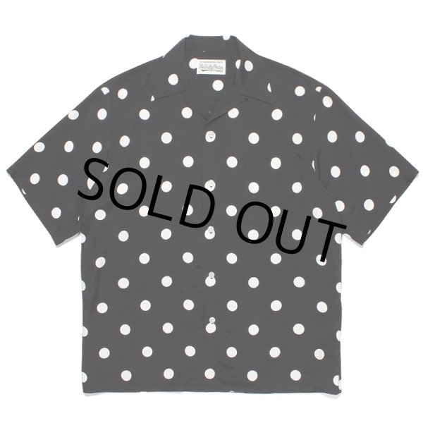 WACKO MARIA/DOTS OPEN COLLAR SHIRT（BLACK）［ドットオープンカラー