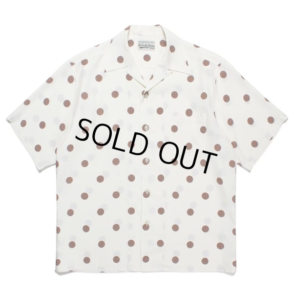 WACKO MARIA/DOTS OPEN COLLAR SHIRT（WHITE）［ドットオープンカラー