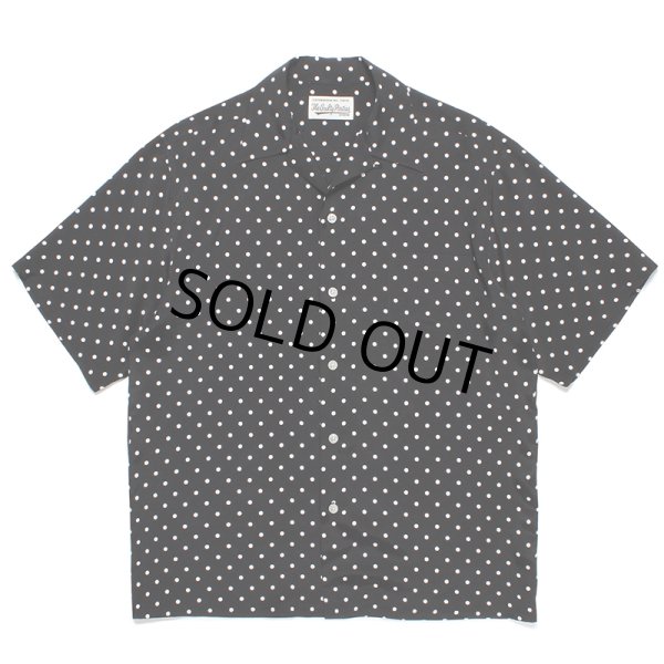 画像1: WACKO MARIA/SMALL DOTS OPEN COLLAR SHIRT（BLACK）［スモールドットオープンカラーシャツ-23春夏］ (1)