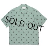 画像: WACKO MARIA/DOTS OPEN COLLAR SHIRT（GREEN）［ドットオープンカラーシャツ-23春夏］