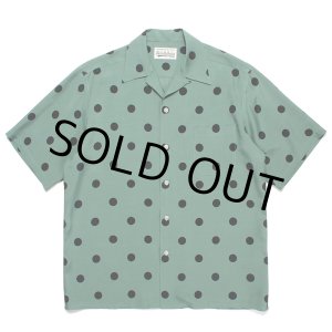 画像: WACKO MARIA/DOTS OPEN COLLAR SHIRT（GREEN）［ドットオープンカラーシャツ-23春夏］