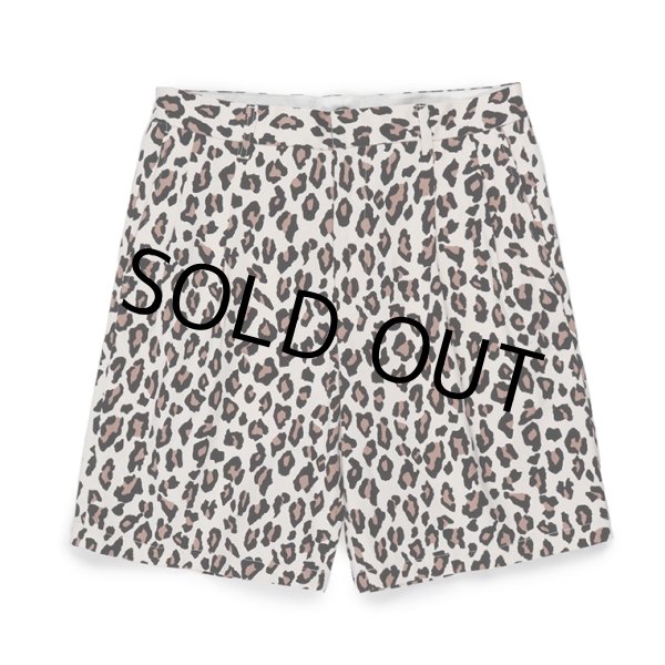 WACKO MARIA/DICKIES / LEOPARD DOUBLE PLEATED SHORT TROUSERS（IVORY 