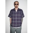 画像2: WACKO MARIA/OMBRE CHECK OPEN COLLAR SHIRT（PURPLE）［オンブレチェックオープンカラーシャツ-23春夏］ (2)